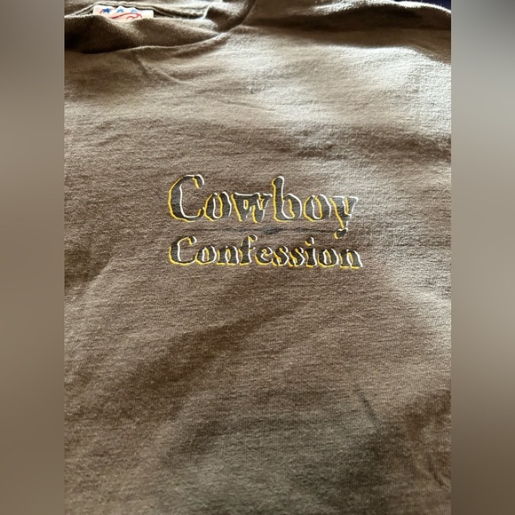 Retro wrangler tshirt brown cowboy confessions XL - Picture 3 of 6